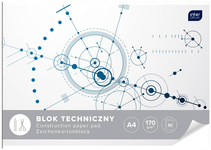 INTERDRUK Blok Techniczny A4 10 kartek Biały 170g