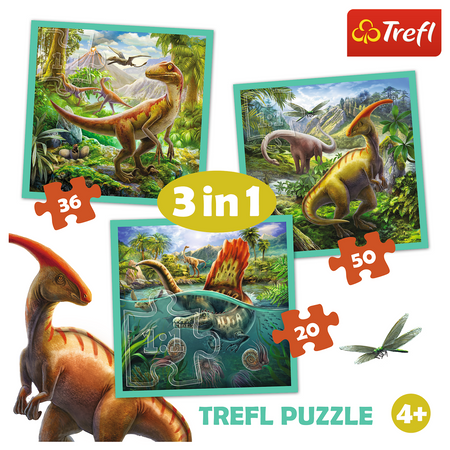 TREFL Puzzle 3w1 Niezwykły świat dinozaurów