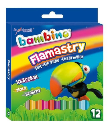 Flamastry Brokatowe 12 Kolorów Bambino