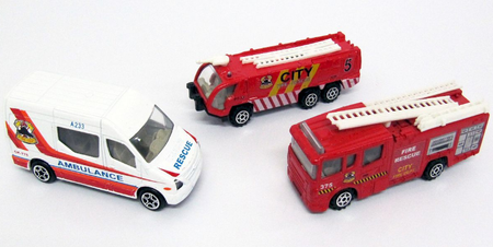Metalowe Pojazdy Ratunkowe 3 szt Straż Pożarna