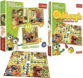 Trefl Duopak Puzzle 3w1 + Chińczyk Trefliki