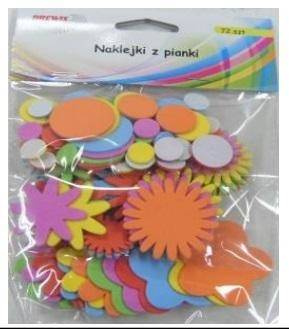 Brewis Naklejki z pianki kwiatki 72 szt