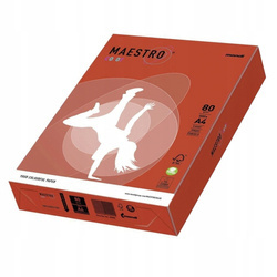 Maestro Papier Brystol kol. A4 80g Czerwień 500 ark