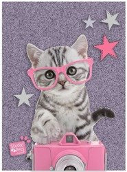 PASO Błyszczący Pamiętnik PTG-3660 Kot z Aparatem