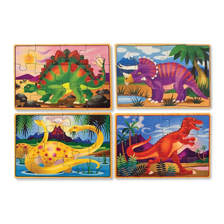 Melissa Puzzle Drewniane Dinozaury 4w1
