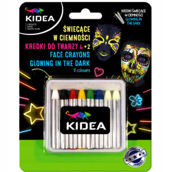 Kredki do twarzy 6 kolorów 2 świecące w ciemności