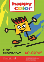 HAPPY COLOR Blok techniczny A3/10K kolor 170g
