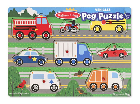 Melissa and Doug Drewniane Puzzle - Pojazdy 8 el