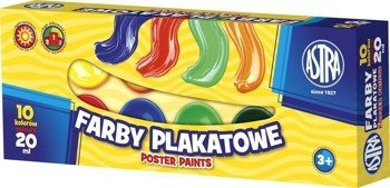Astra Farby Szkolne Plakatowe 10 Kolorów 20 ml
