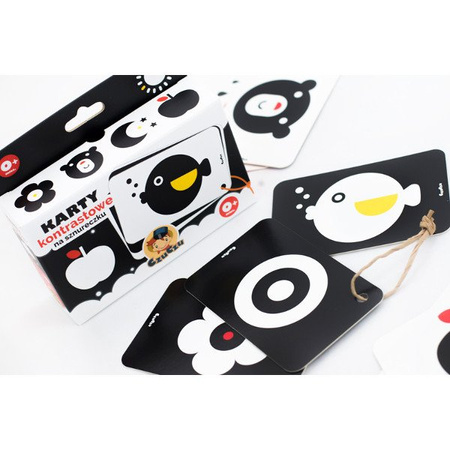 CzuCzu Karty Kontrastowe na Sznureczku od 0 m-c