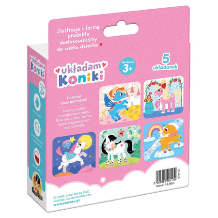 CzuCzu Puzzle 5 x 9 el. Układam Koniki Konie 3+