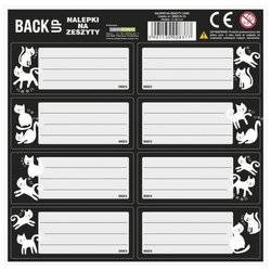 Nalepki na zeszyt BACKUP 4 A 34 Koty czarno-białe