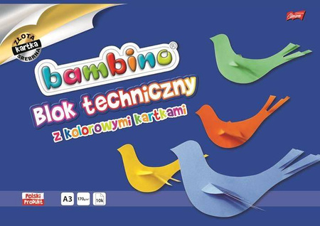 Blok Techniczny A3 Kolorowy 10 Kartek Bambino