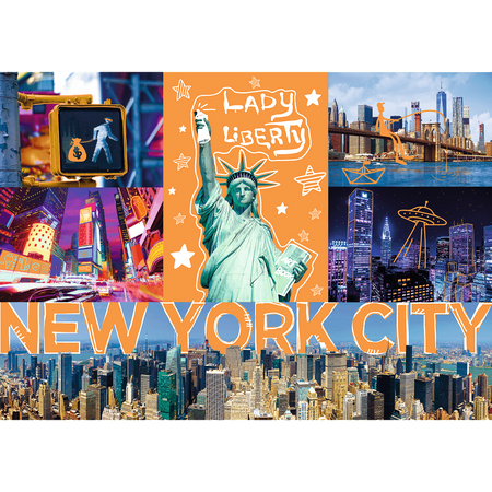 Zestaw Puzzle 4 x 1000 Nowy Jork Psy Słodycze Panorama