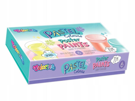 Farby plakatowe 6 kolorów 20 ml Colorino Kids Pastel 84989