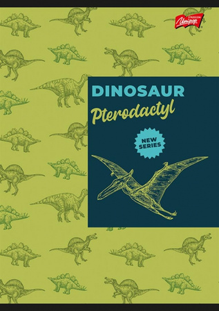 Zeszyt DINOSAUR A5, 16 kartek linia dwukolorowa