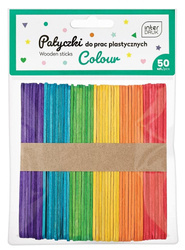 Patyczki do prac plastycznych kolorowe 50 sztuk