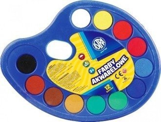 ASTRA Farby Akwarelowe paletka fi30mm 12 kolorów