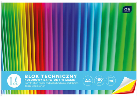 Interdruk Blok techniczny kolorowy A4/20 k. 180g