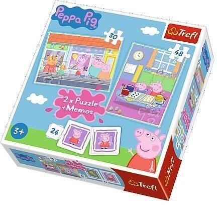 TREFL Puzzle 2w1 MEMO Świnka Peppa Dzień Peppy
