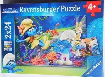 Puzzle 2x24 el Ravensburger - Smerfy