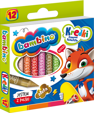 Bambino Kredki Świecowe 12 Kolorów