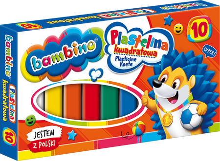 Plastelina Kwadratowa 10 Kolorów Bambino
