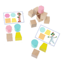 TREFL O!Klocki Pasowanki Baby Drewniane Klocki Bobaski i Miś