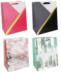 TORBY PREZENTOWE 18X23 PASTELOWO-ZŁOTE