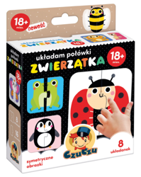 CzuCzu Puzzle Edukacyjne 16 el. Układam Połówki Zwierzęta