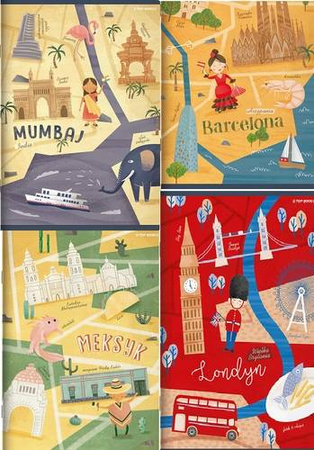 Top-2000 Zeszyt A5 16 k. kratka 70g Miasta Europy