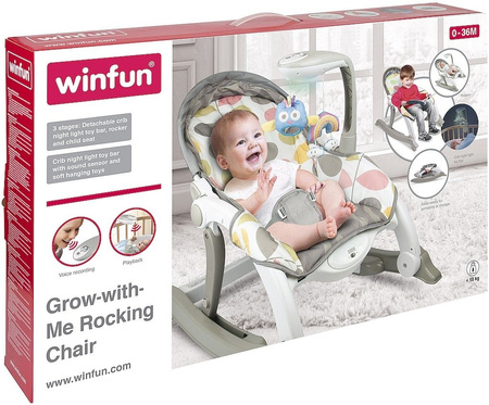 Smily Play Leżaczek Bujaczek Nagrywa 3 w 1 Wibruje Lampka