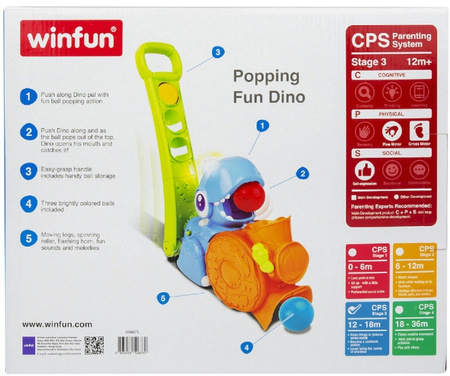 Winfun Dinozaur Pchacz Do Pchania Piłeczki