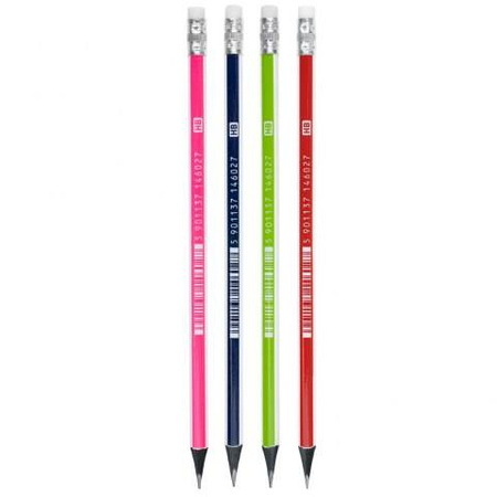 Ołówek grafitowy z czarnego drewna z gumką HB