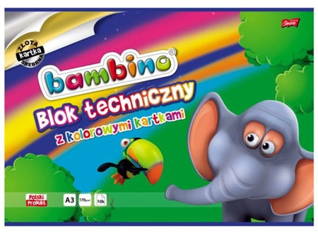 Blok Techniczny A3 Kolorowy 10 Kartek Bambino