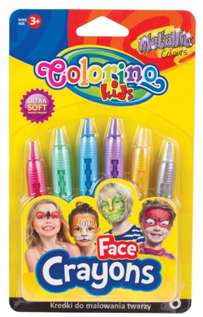 Colorino Kids Kredki do malowania twarzy 6 kol metaliczne 65917