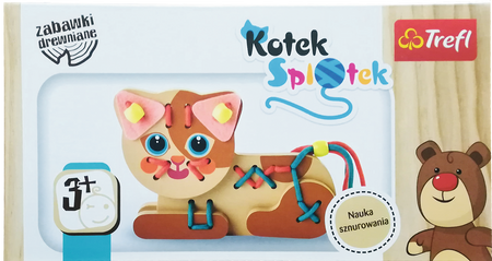 Trefl Drewniana Zabawka Przeplatanka Kotek Splotek