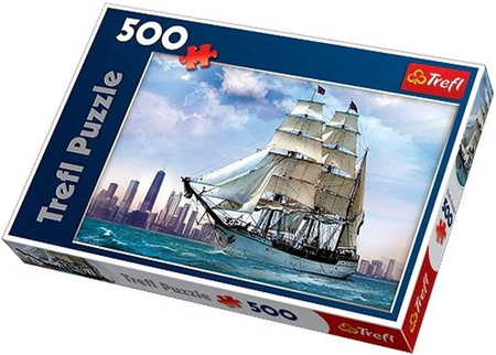 Puzzle 500 el. Trefl Żaglowiec na tle Chicago
