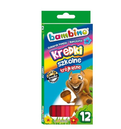 Kredki 12 Kolorów Ołówkowe Bambino Majewski