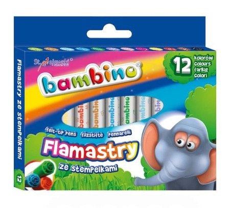 Flamastry ze Stempelkami 12 Kolorów Bambino