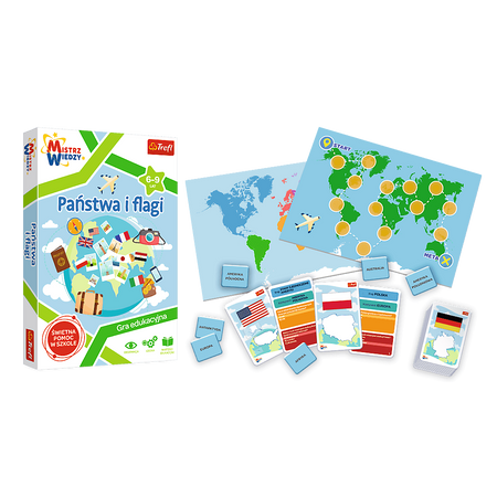 TREFL Państwa i Flagi Mistrz Wiedzy Gra Edukacyjna