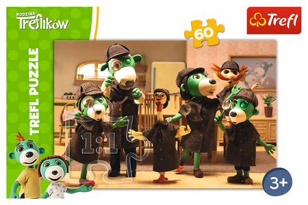 TREFL Puzzle 60 el. Rodzina Treflików Na tropie