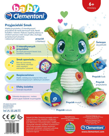 Clementoni Przyjacielski Smok Interaktywna Maskotka