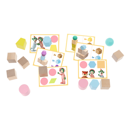 TREFL O!Klocki Pasowanki Junior Drewniane Klocki Bobaski i Miś