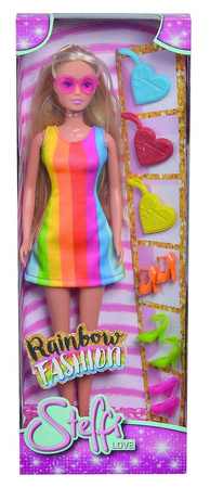 Lalka Steffi Love Tęczowa Moda 10 Akcesoriów 29cm