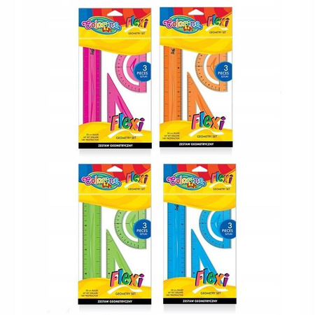 Colorino Kids Zestaw geometryczny Flexi 15 cm 3 elementowy