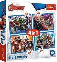 Puzzle 4w1 Trefl - Odważni Avengersi Avengers