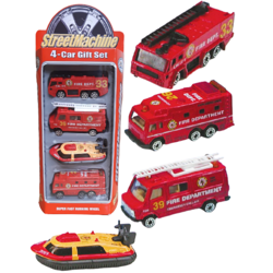 Metalowe Pojazdy Ratunkowe 4 szt Straż Pożarna