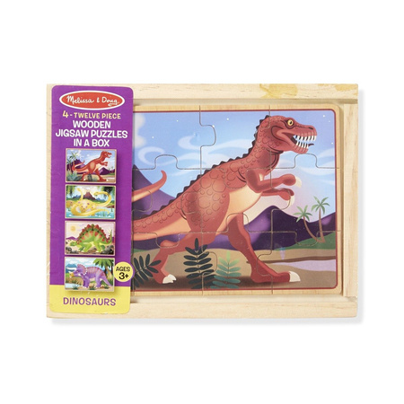 Melissa Puzzle Drewniane Dinozaury 4w1