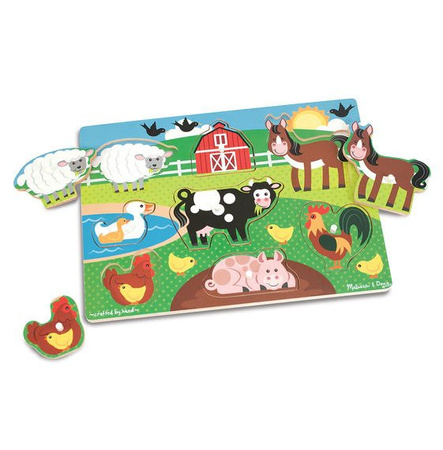 Melissa and Doug Drewniane Puzzle Zwierzęta Farma